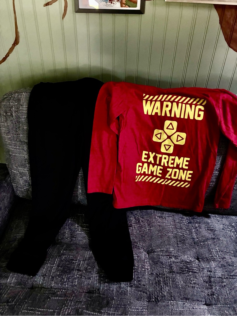 tek gear Red and Black "Warning Extreme Game Zone" Kids outfit